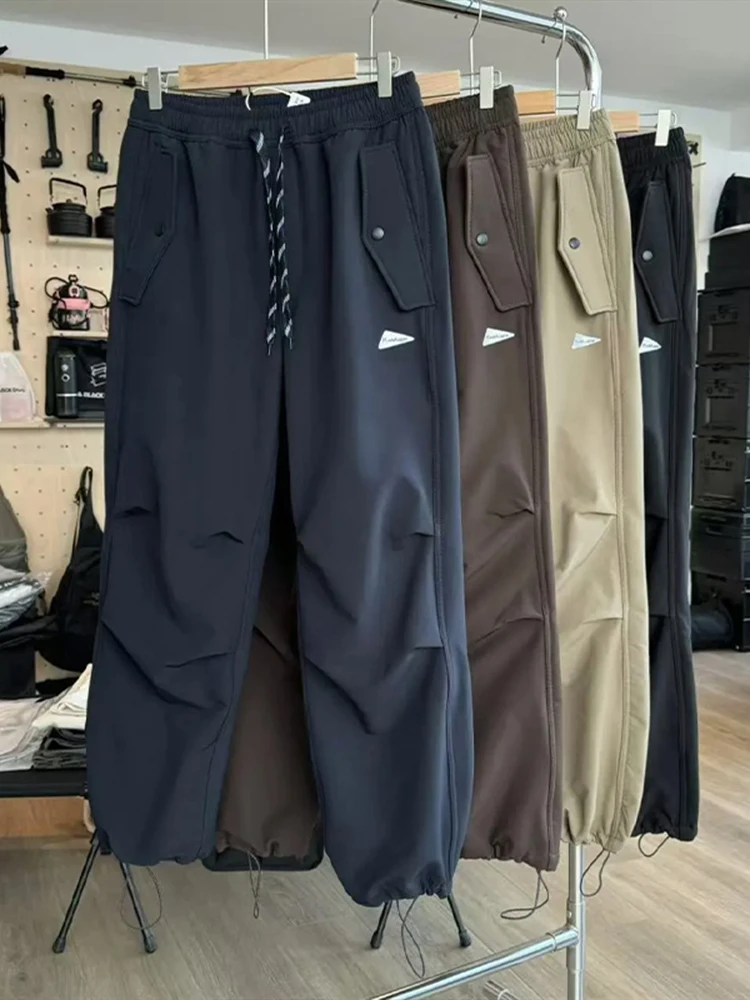 

Мужские зимние водонепроницаемые ветрозащитные брюки для активного отдыха, альпинизма и работы, с утеплением (флис), из американской ткани T-Proof.