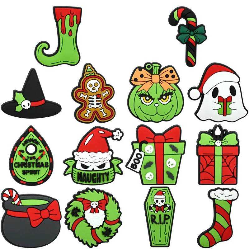 14-98 шт., подвески для обуви на Рождество и Хэллоуин, аксессуары для рукоделия «сделай сам», подвески для обуви Jibbitz типа для Crocs, подарки для детей и взрослых