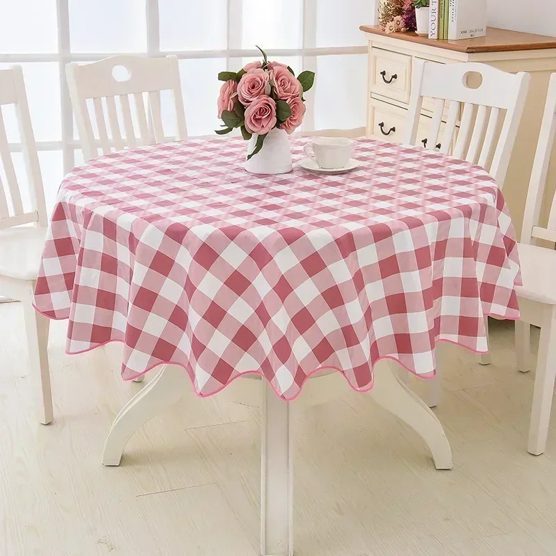 137/152/180/200/220cm Round Tablecloth PVC Waterproof Table Cloth Decorative Tablecloth Party Picnic Household Kitchen 식탁보