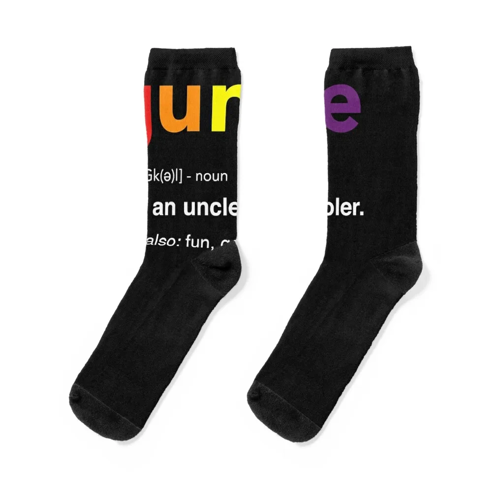 Guncle Definition Rainbow Pride Color for Gay Uncle Socks Antiskid soccer funny gift Male Socks Women's