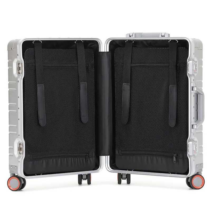 20 Inch Rolling Trolley Case Front Opening Cabin Suitcase Spinner Wheel USB Charging Travel Luggage With TSA Lock For Men Women