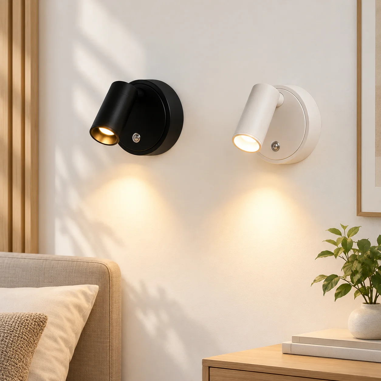 Rechargeable LED Wall Lamp Touch Dimming Night Light Wireless Magnetic Spotlight 355° Rotation For Bedroom Bedside Reading Lamp