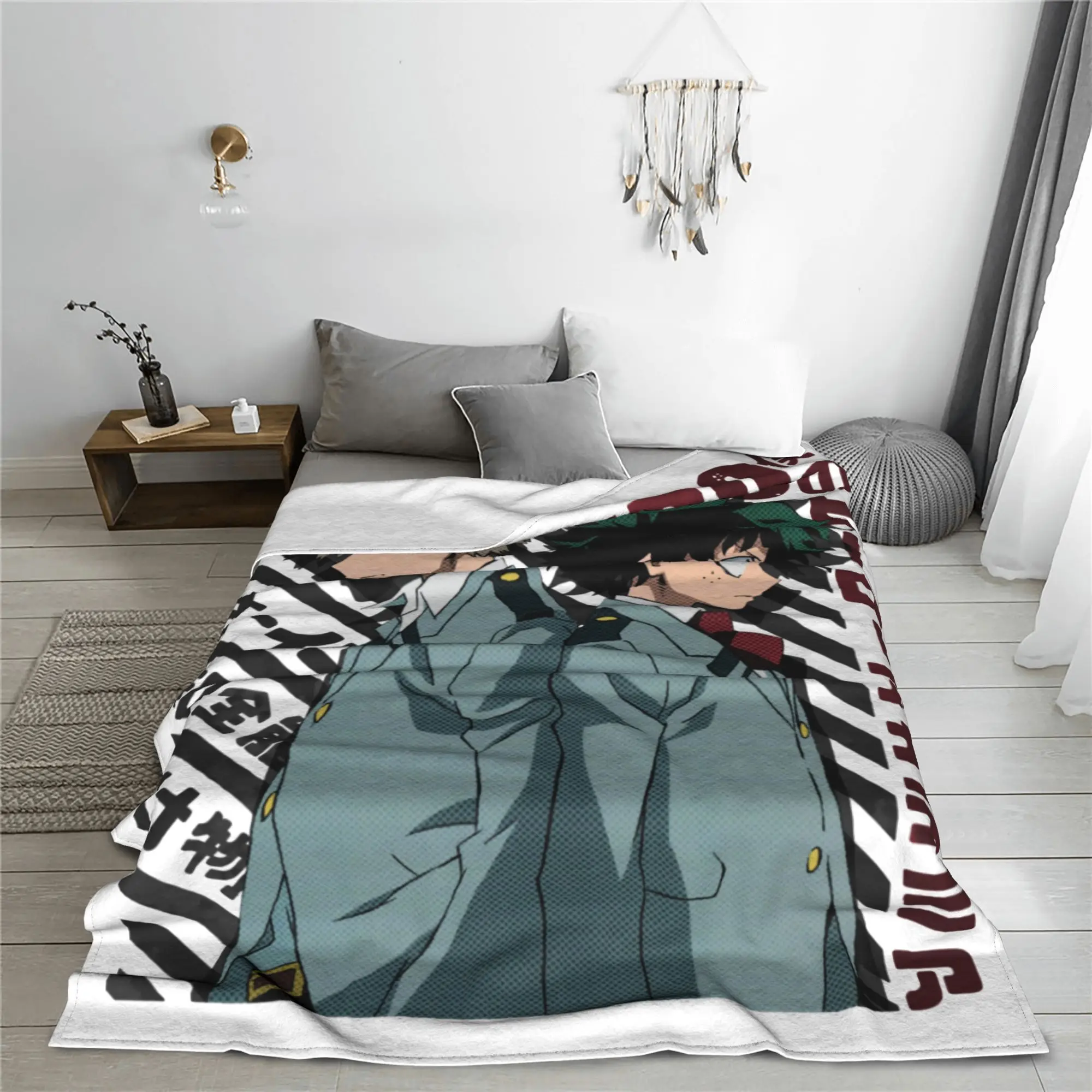 

Одеяло Boku No My Hero Academia Katsuki Bakugo, флисовое дышащее теплое одеяло на весну/осень для постельного белья, уличный ковер, кусок