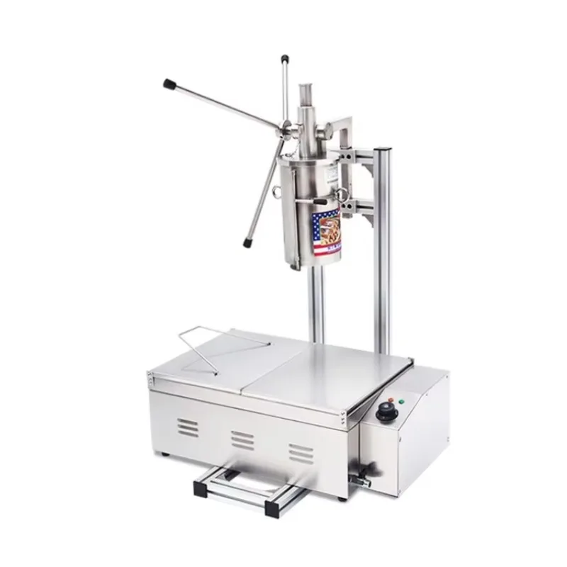 

Hot saleProfessional Maker Custom Stainless Steel Automatic Churros Churrera Machine 5L Vertical Type Mini Churros Maker With