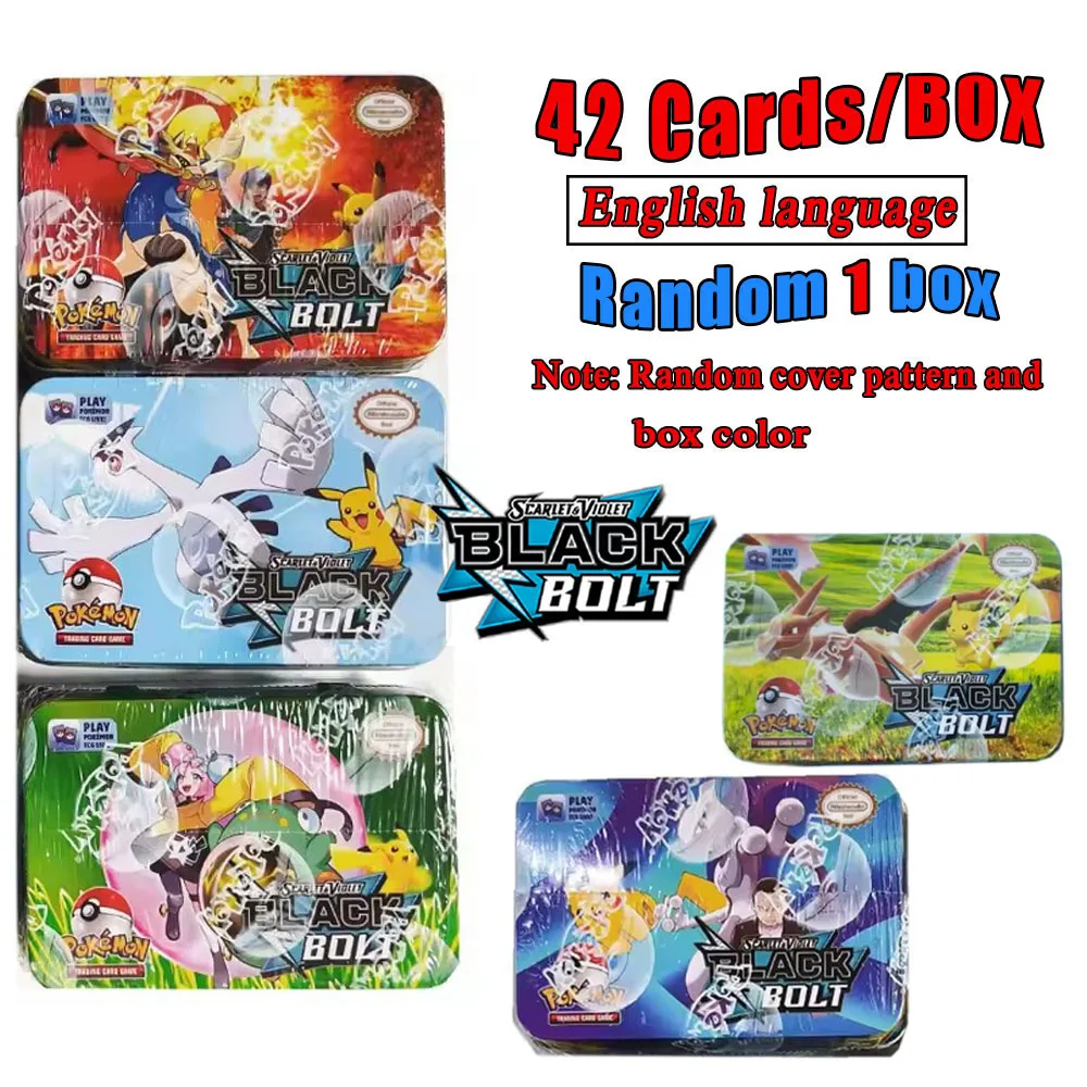 

Scarlet&violet Black Bolt Battle Toys Set - 41/42/48/68/118/210 Pcs Iron Box with Anime Game Bank Cards for Kids