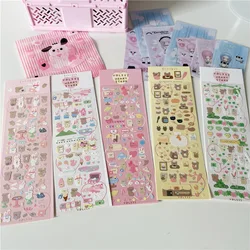 Koreaanse Ins Leuke Klavertje Vier Cartoon Beer Sticker Scrapbooking Fotoalbum Kawai Briefpapier Decoratie Sticker Kerst Gif