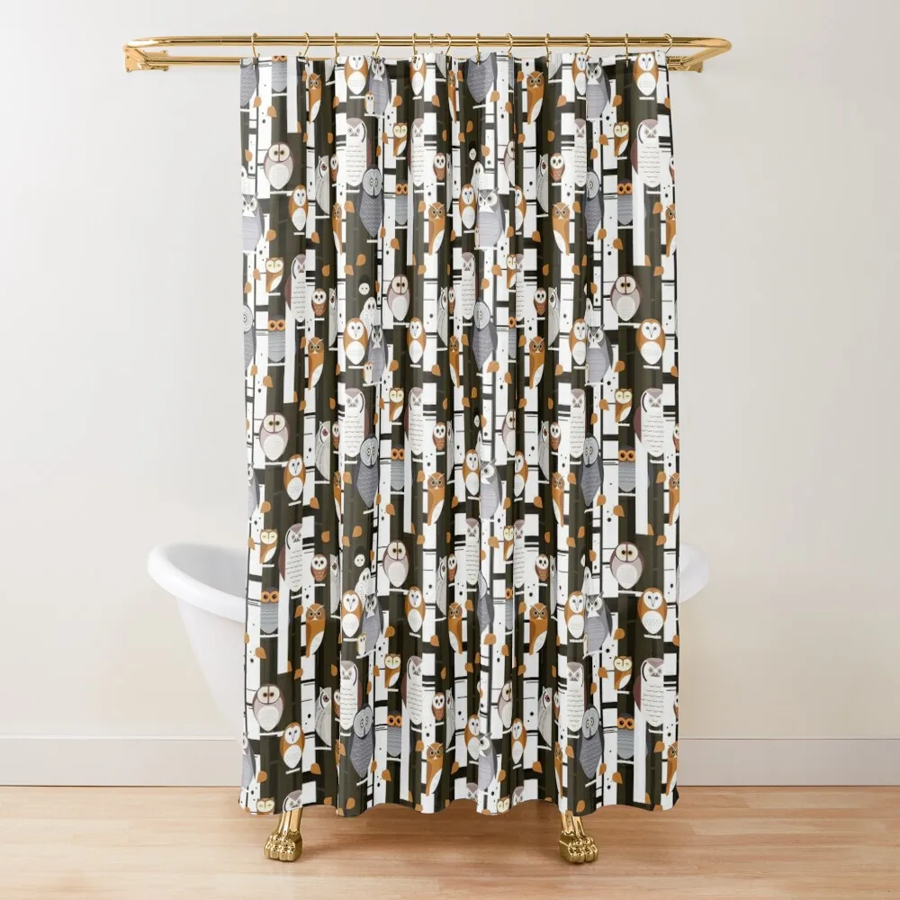 

Owl Tree Shower Curtain Toilet Accessories Bathroom Shower Waterproof Curtain