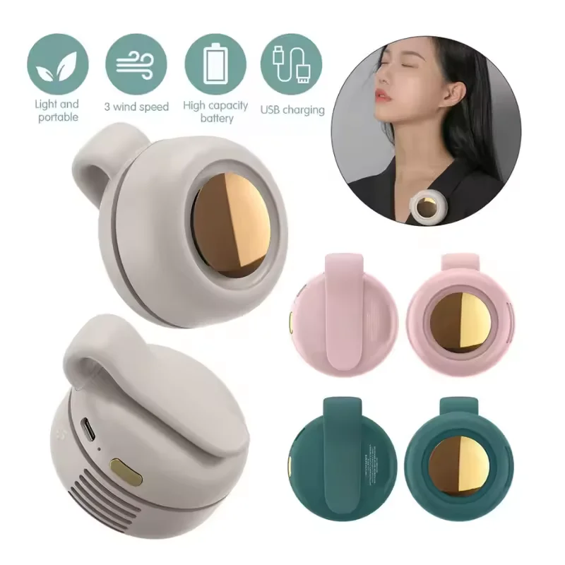 Portable Silent Mini Bladeless Electric Fan Small fan Clip on Shirt Waist Mini Bladeless Fan Adjustable 3-Speed For Outdoor NEW