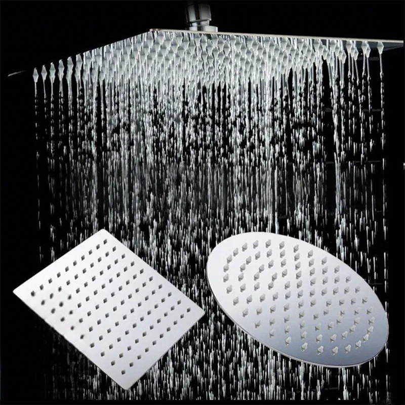 

10/8/6 Inch High Quality Stainless Steel Ultra-Thin Waterfall Shower Heads Rainfall Shower Head Rain Square Round