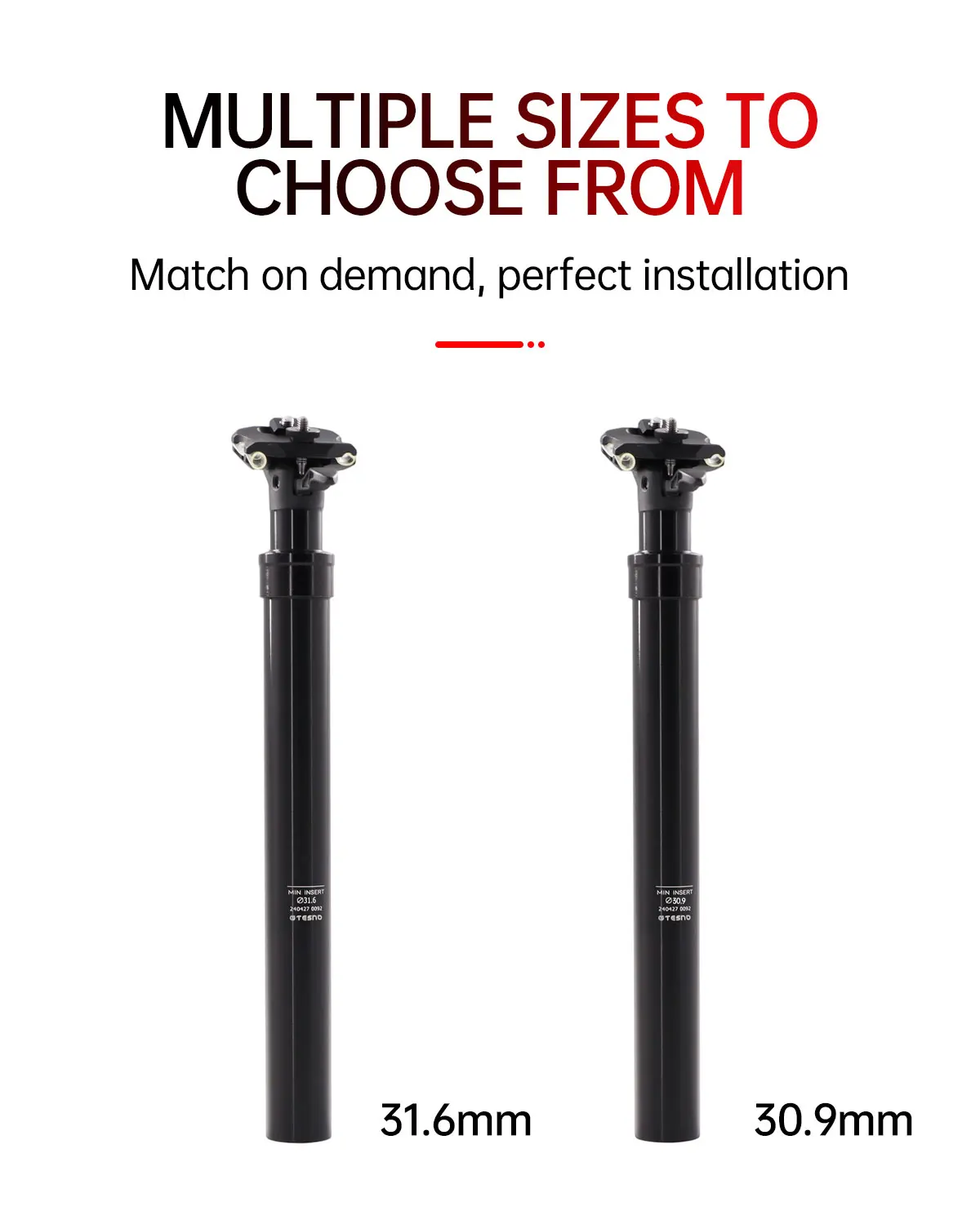 TESNO MTB Rennrad-Sattelstütze 30,9/31,6mm Stoßdämpfer-Sattelstütze Manuell Höhenverstellbare Fahrrad-Feder-Sattelstütze – Detail 3