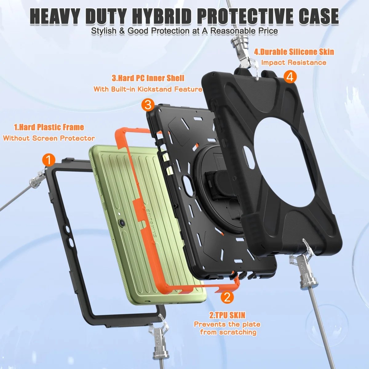 Active5 Pro Anti-Fall Protection Case For Samsung Galaxy Tab Active 4 Pro T636B 10.1 inch Tablet Handheld Rotating Cover SM-T540