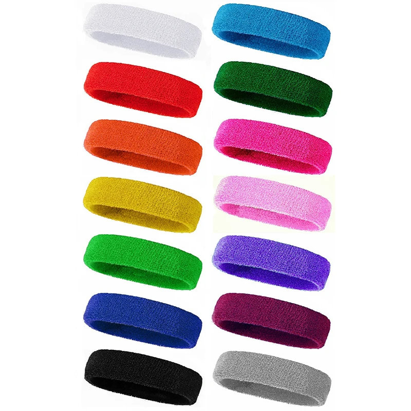 3PCs/set Mens Sports Headband Sweatband Stretch Elastic Outdoor Sport Sweat Headband Wristband Women Gym Running Tennis Headwrap