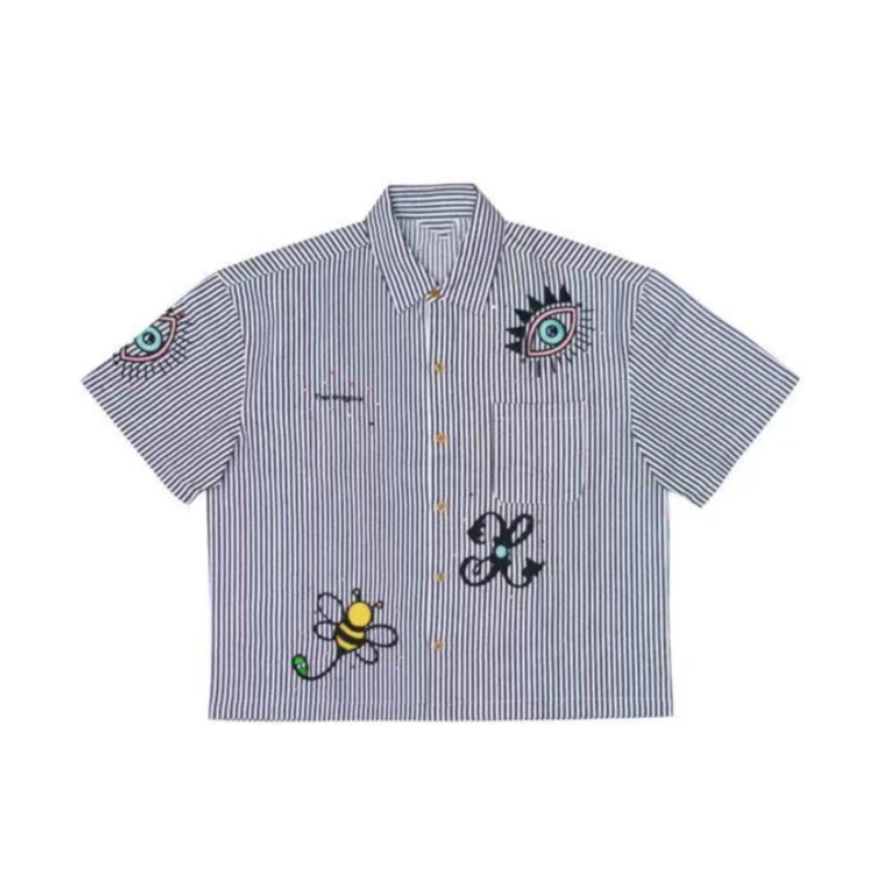 قميص بولو فضفاض غير رسمي على طراز الشارع للأطفال مناسب لكل من الرجال والنساء Y2K #3