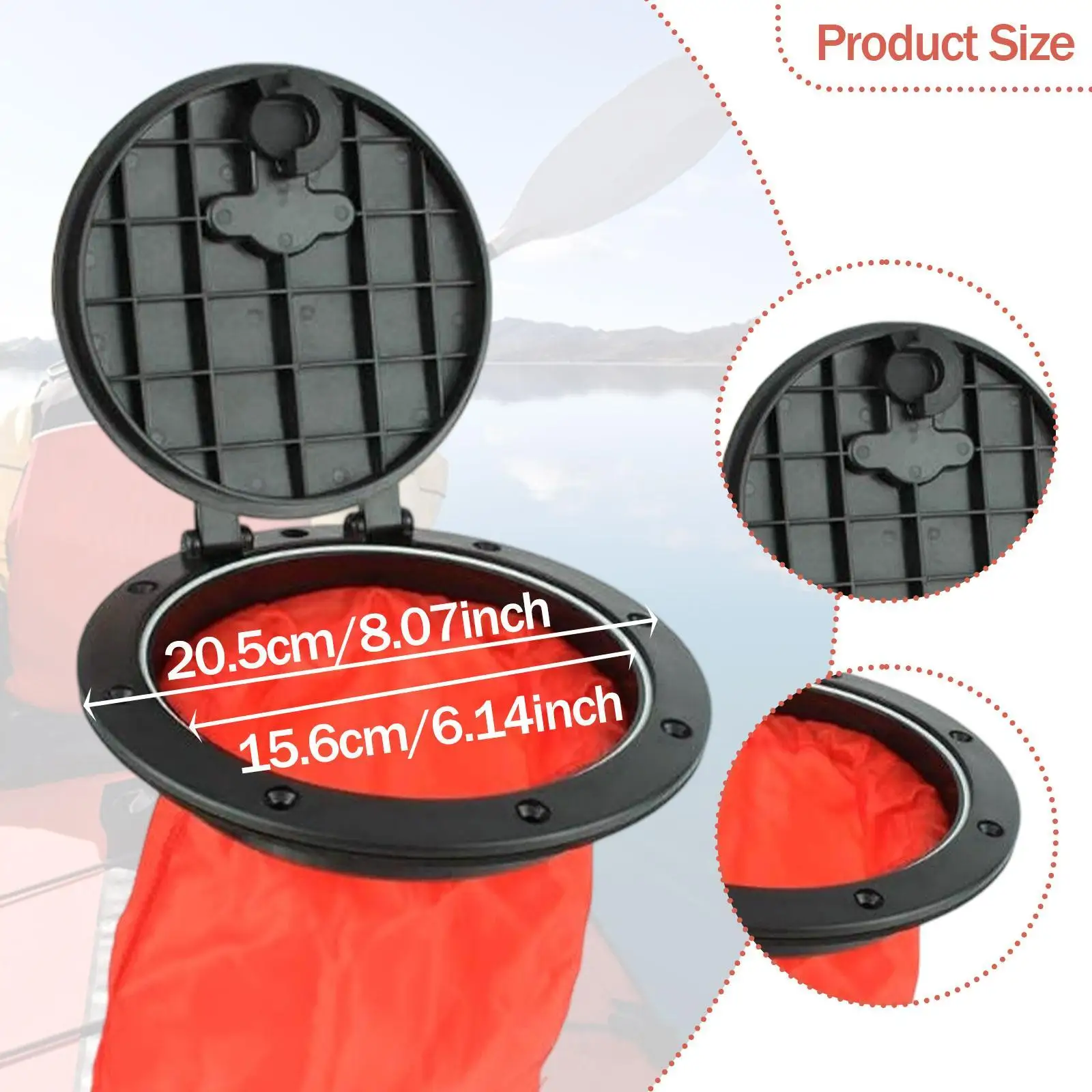 Waterproof Kayak Deck Hatch Storage Cover Plastic Replacement Plate for Boat Canoe Marine Equipment