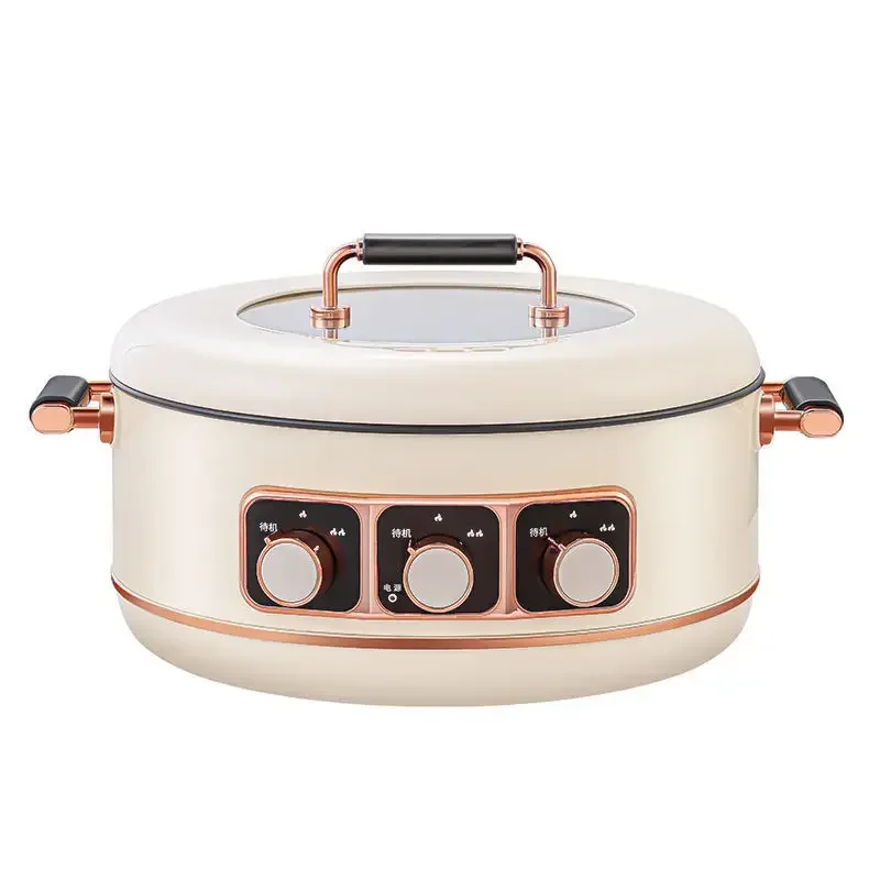 

Three-grid electric hot pot household double-sided hot pot multi-function electric cooker dormitory electric cooker