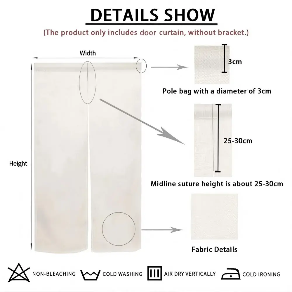 VIKAMA Custom Logo Print Door Curtain Room Divider Half Privacy Screen for Cafe Kitchen Shop Bathroom Fabric Home Decor view 3