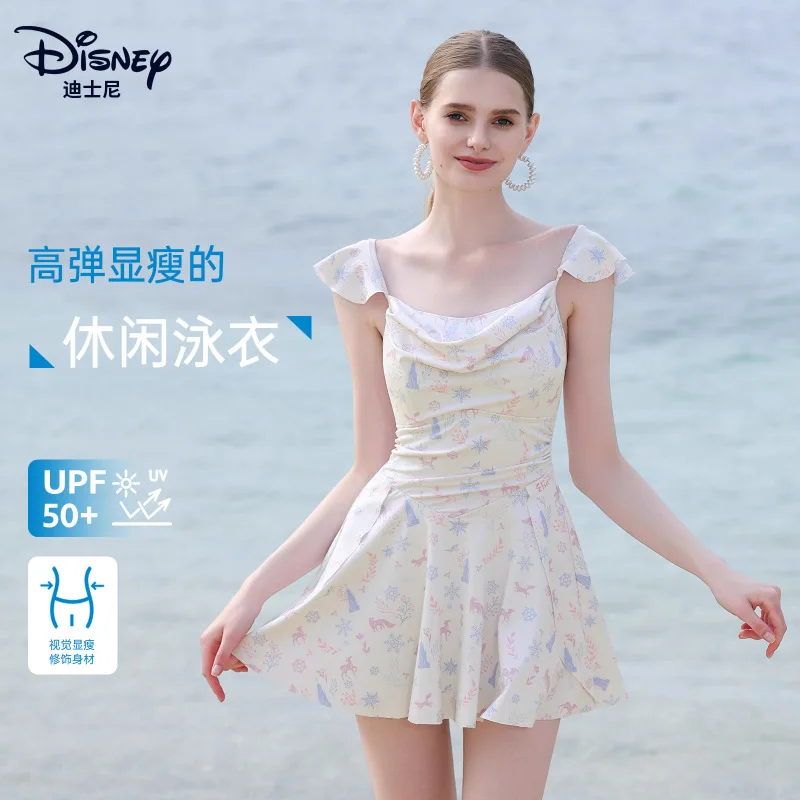 

Женский купальник Disney 2025, узкая юбка с прикрытием живота, цельный купальник, купальник Sea Resort, горячий весенний купальник