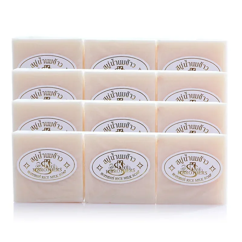 12PCS JAM Rice Soap 65g*12 PCS Original Thailand Handmade Rice Milk Soap Original K BROTHERS Rice Milk Soap