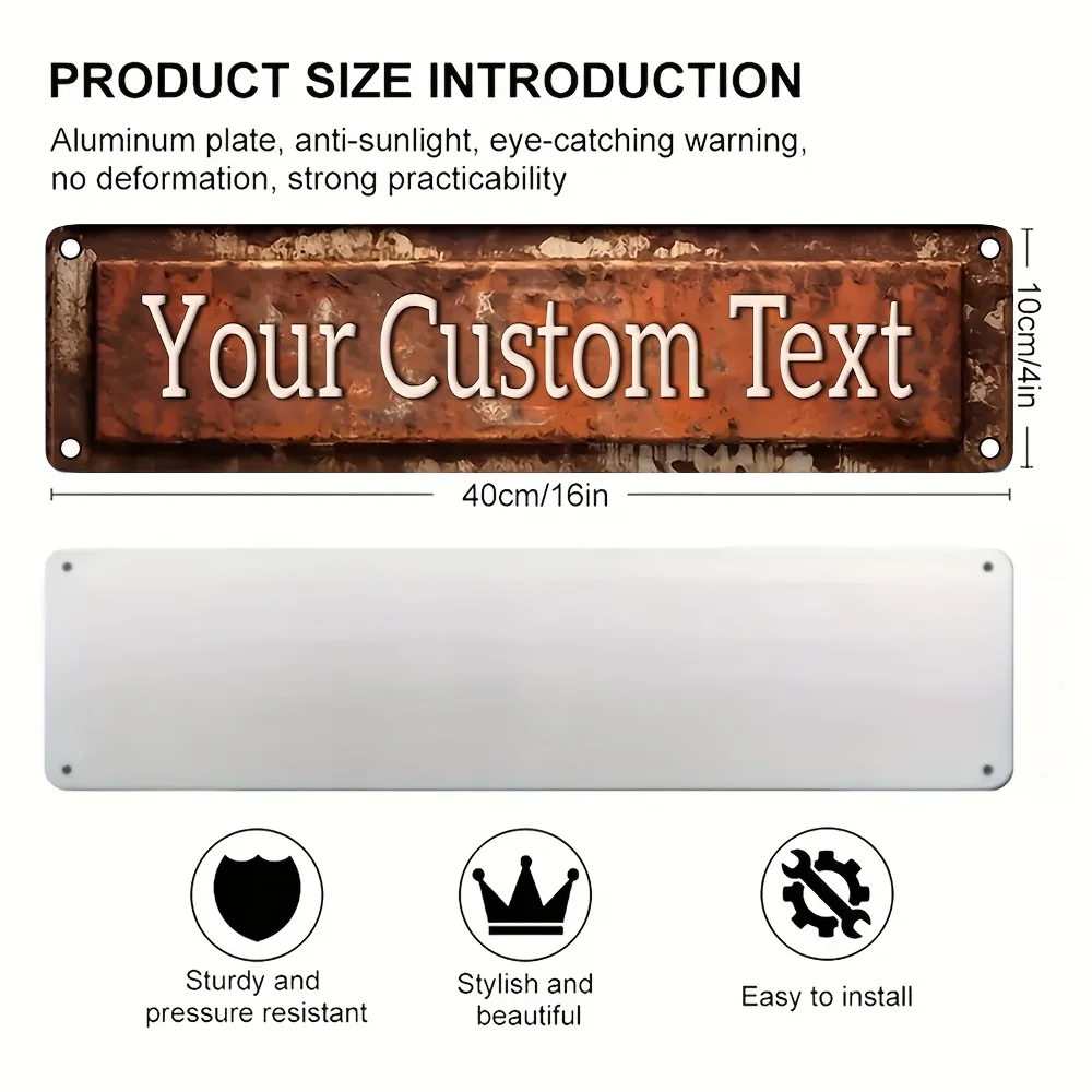 Customizable Vintage Metal Street Sign - Personalized Text with Ornate Floral Design, Retro Wall Decor for IndoorOutdoor Use