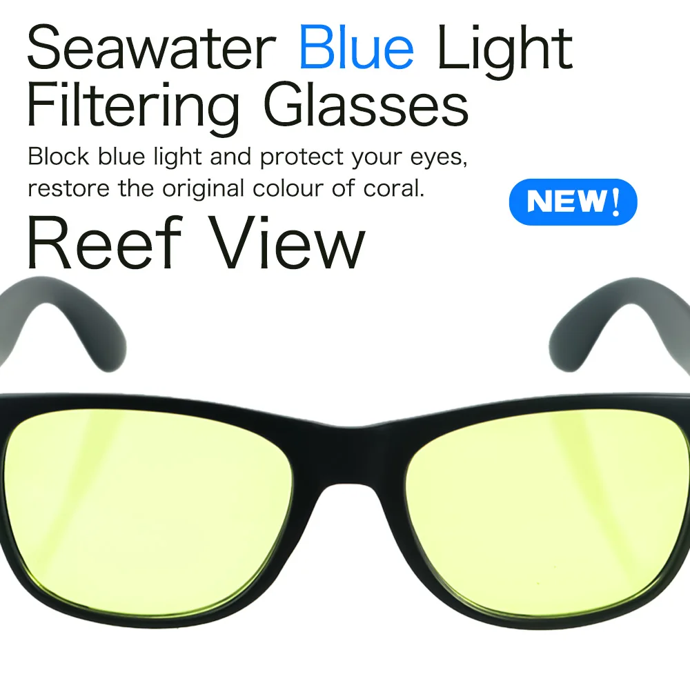 RedSea ReefView Gafas de filtro de luz de acuario azul de agua salada para la visualización de coral Protección ocular y fotografía