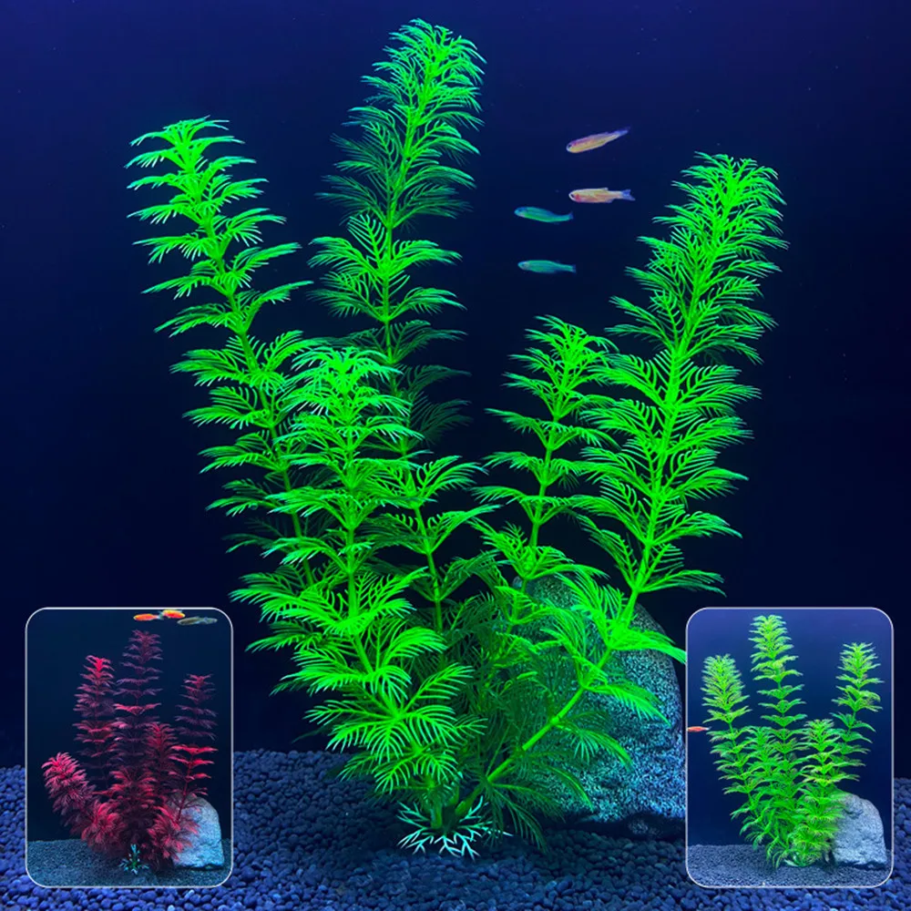 14cm - 30cm Fake Aquarium Plants Plastic Grass Fish Tank Decor Artificial Water Plant Ornaments Aquarium Accessories