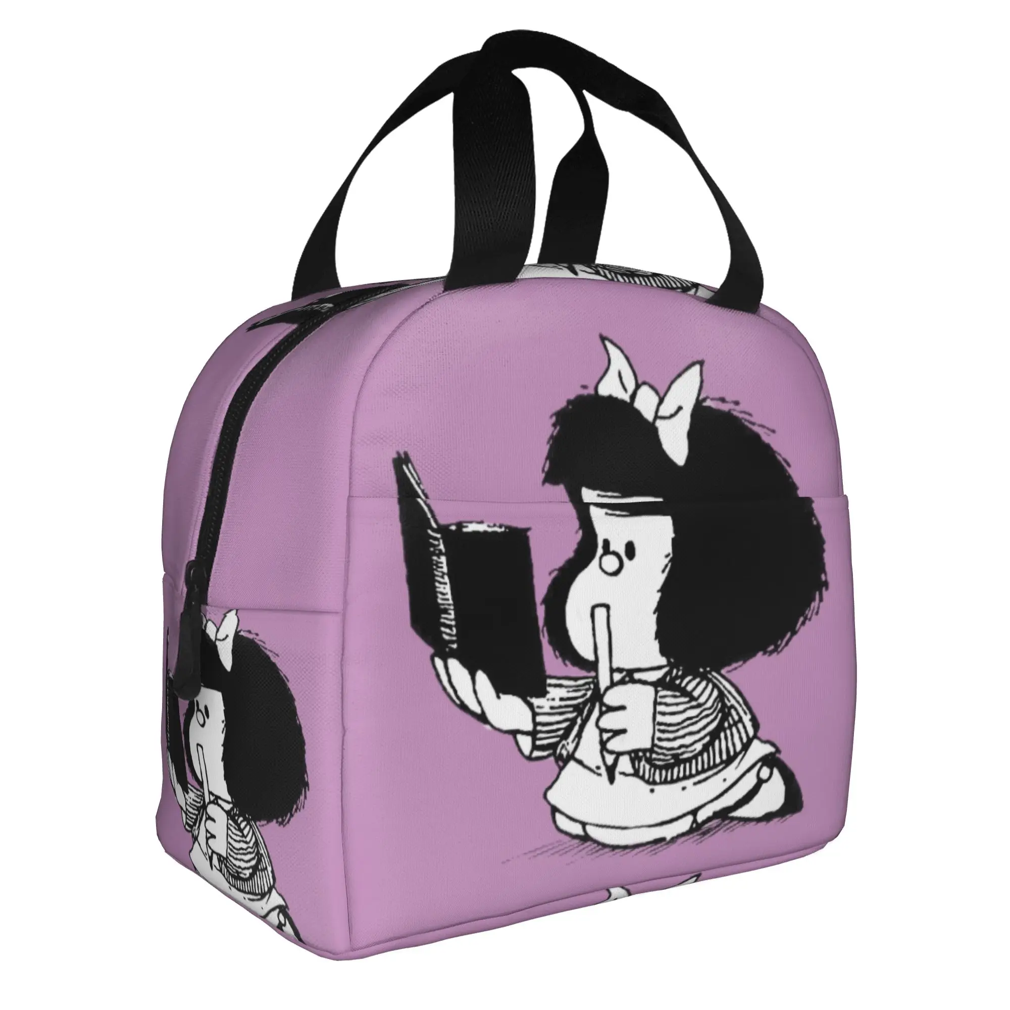 M-Mafaldas Lunch Bag Women Quino Comic Cartoon Cooler Thermal Insulated Lunch Boxes for School