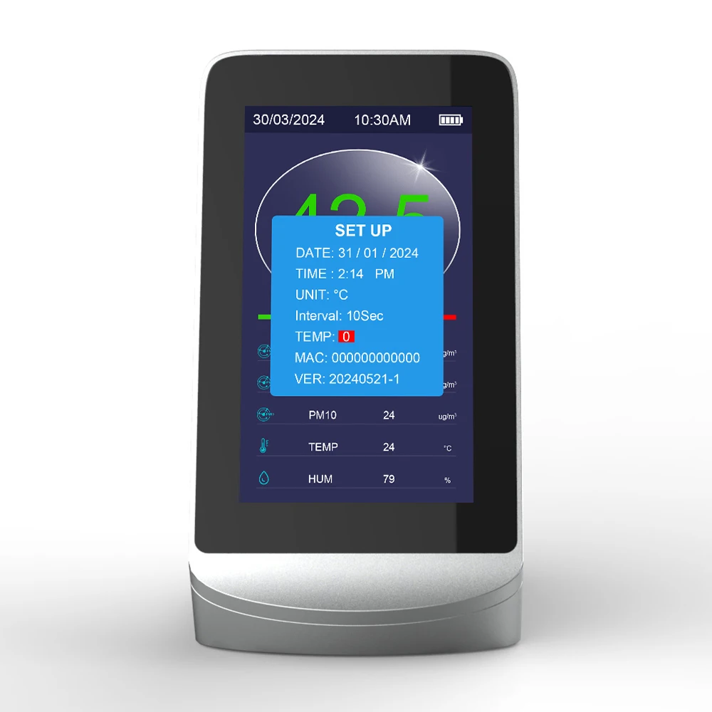 Dienmern Home Monitor Decibel Meter & Air Quality Detector with Noise Level PM1.0 PM2.5 PM10 Temperature Humidity Gas Analyzers