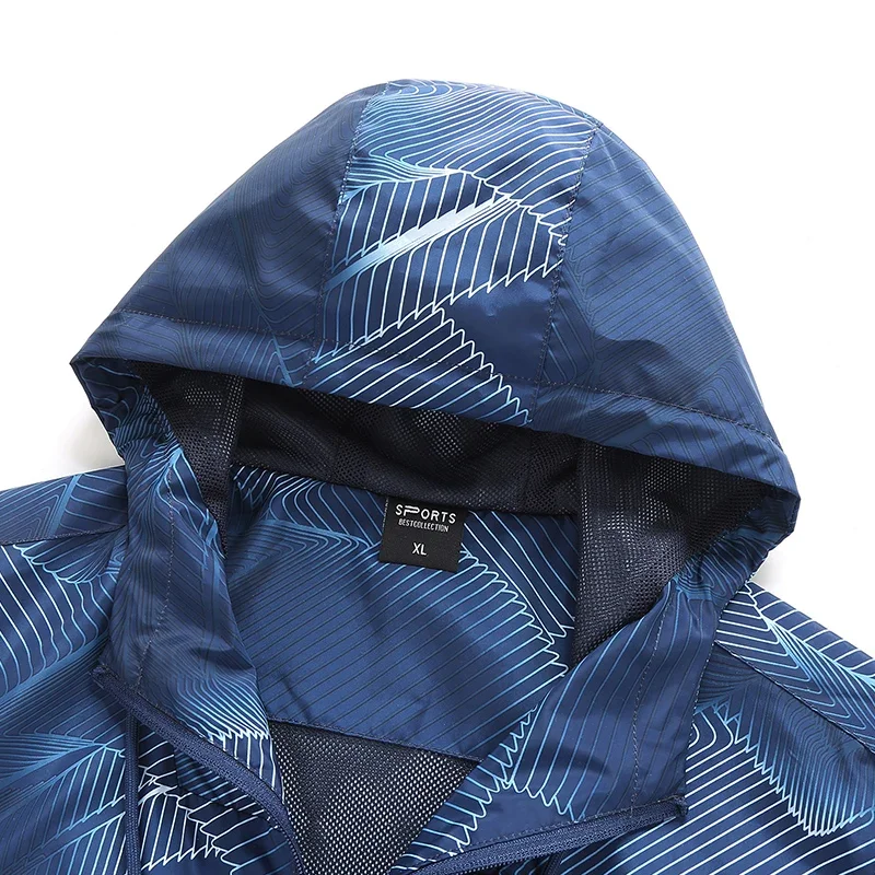 New Casual Jacket Men's Autumn Thin Single Layer Windbreaker Unisex Breathable Outdoor Sportswear Hiking Climbing Hooded Coat