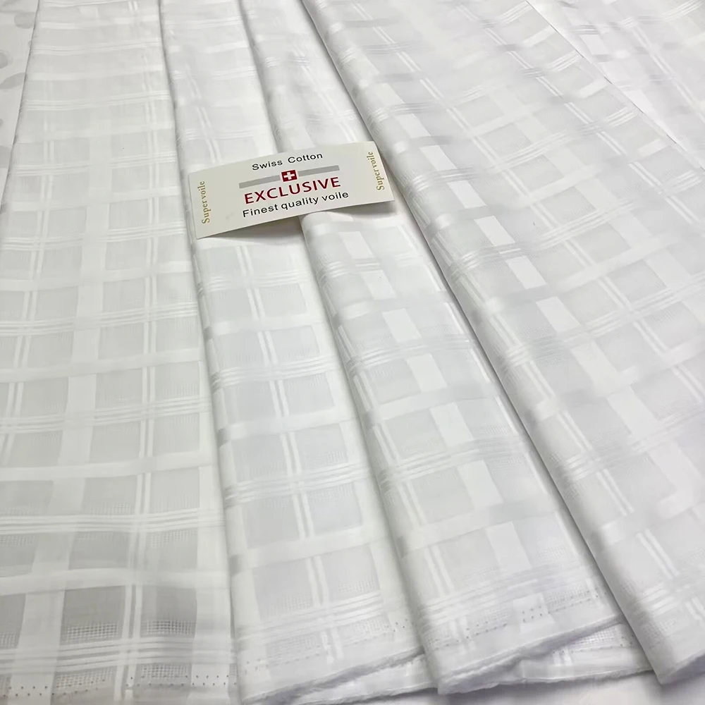 5 Yards Swiss Premium cotton Fabric for Men Cloth Material 2024 New African Atiku 100% Cotton Material for Man Garment