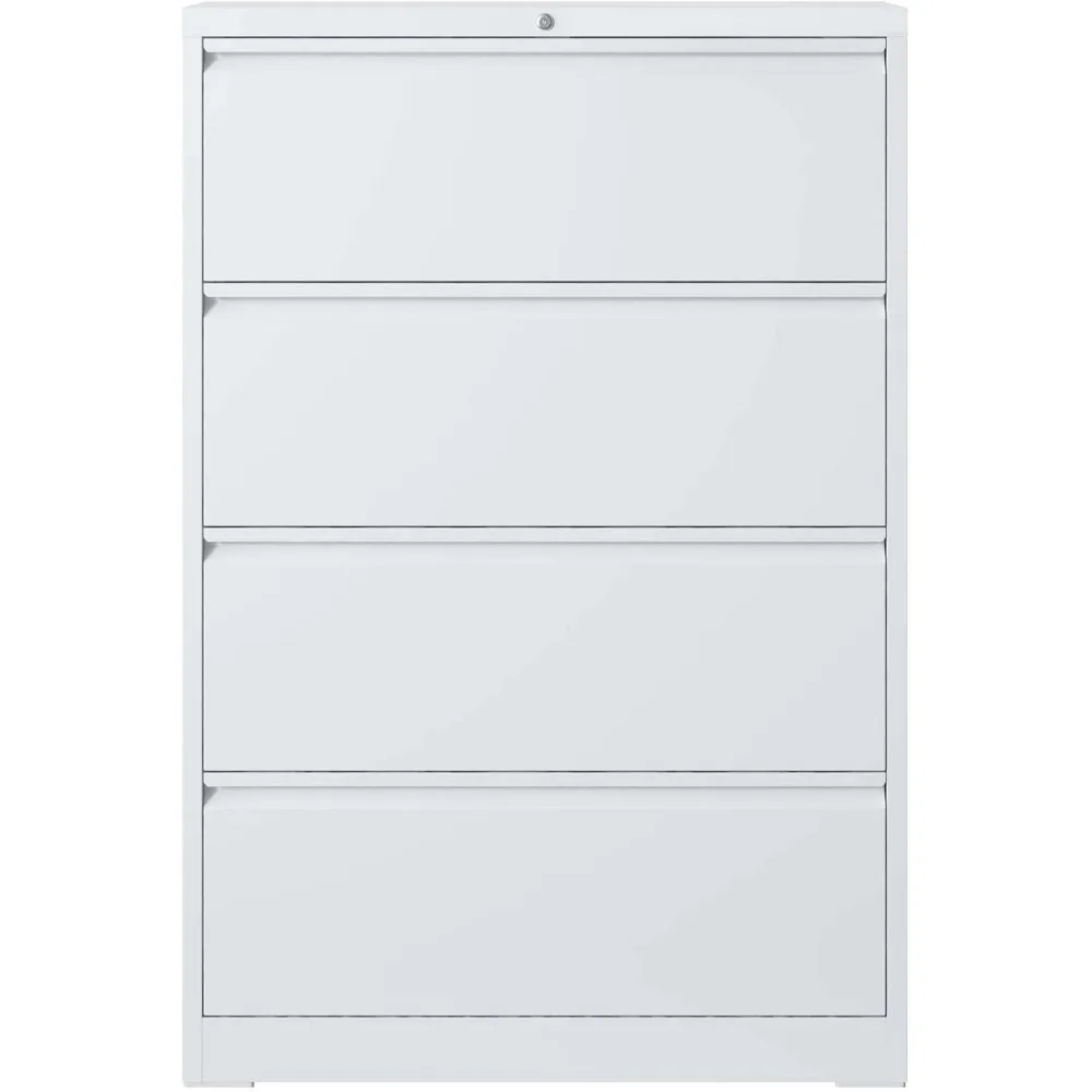 4 Drawer Wide Lateral File Cabinet Heavy Duty Metal Locking Anti Tip Letter Legal A4