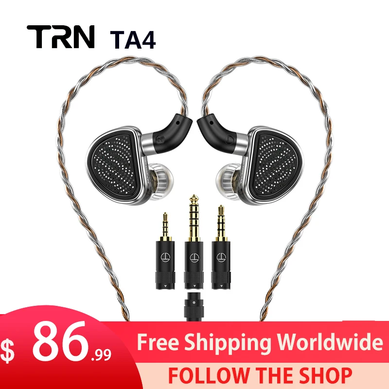 

TRN TA4 2BA+2DD Knowles Hybrid in-Ear Earphones/Headphone HiFi Bass Sound High Fidelity for Smartphones/PC New arrivals