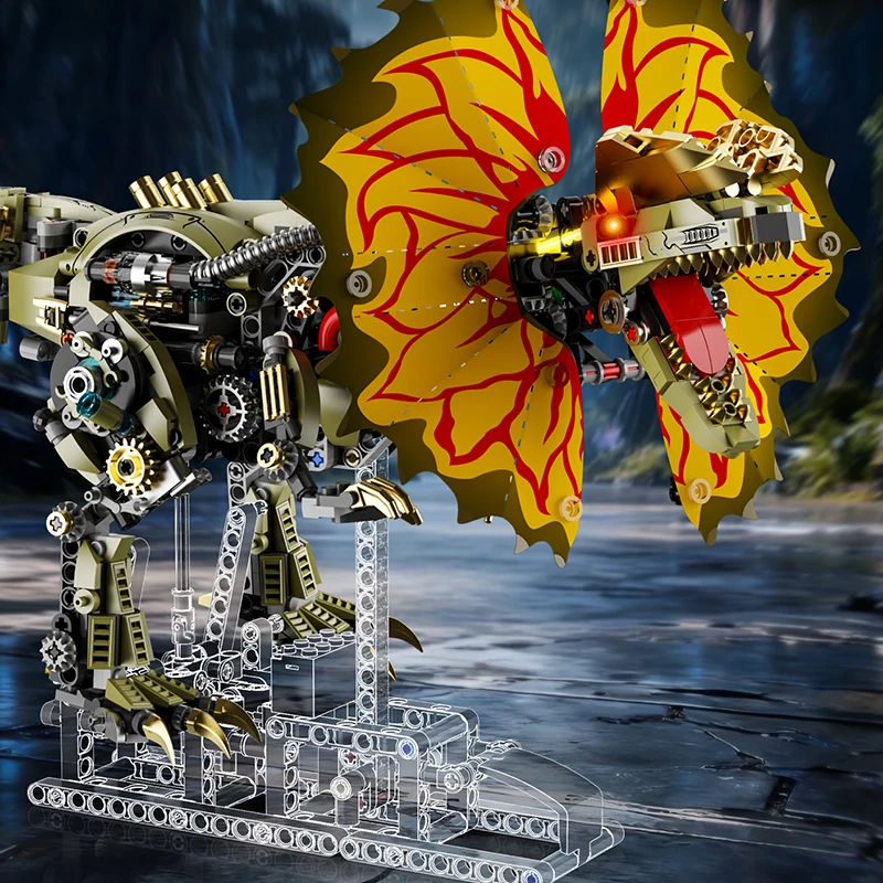 Bloques de construcción de dragón de doble corona mecánica creativa, 1277 Uds., con Motor de potencia, bloques de construcción, juguete para regalo para niños y adultos