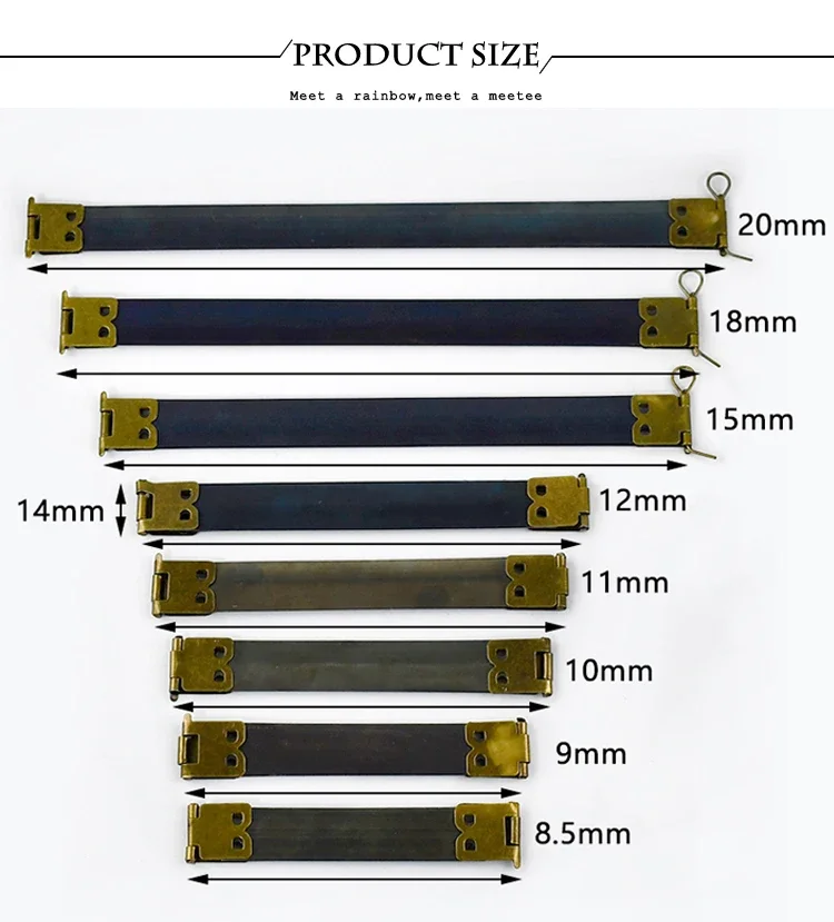 10Pcs 8.5-20cm Metal Internal Purse Frame Flex Bracket Kiss Clasp Lock Bag Closure for Sewing Handbag Craft Accessories