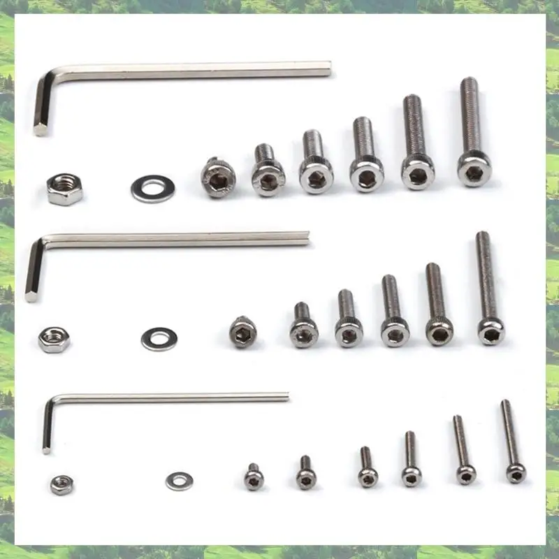 Flash tendência 2160 peças m2/m3/m4 conjunto de parafusos e porcas de soquete sextavado de aço inoxidável fixador de hardware parafusos de cabeça de soquete hexagonal