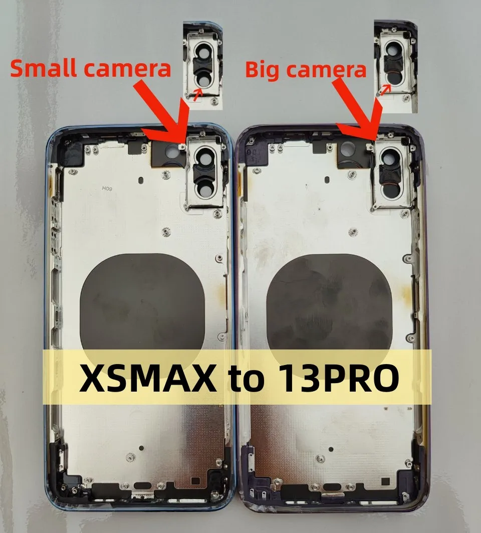 For iPhone X XS XSMAX To 13 Pro Housing Big Camera X Like 13 Pro Assembly DIY Back Cover Battery Middle Frame Replacement Screw