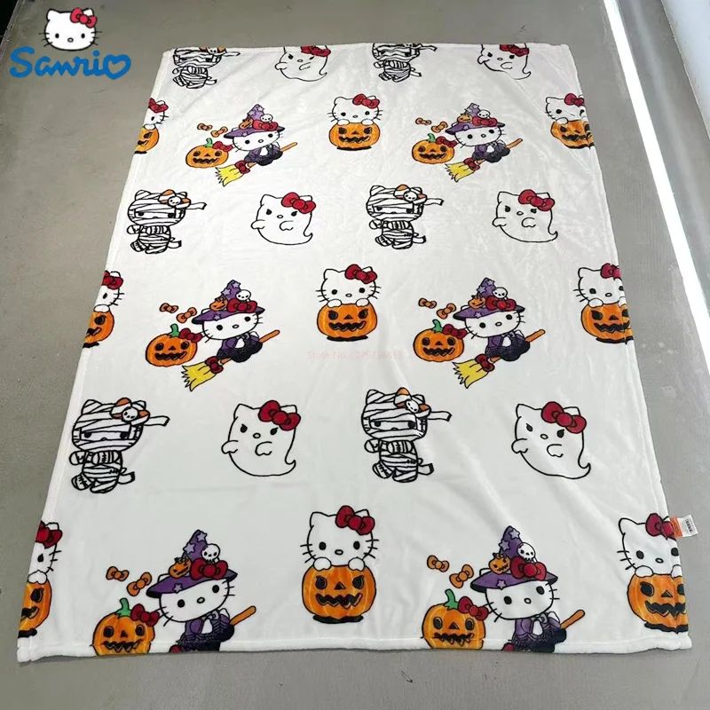 

Sanrio Hello Kitty Halloween Blanket Cartoon Room Decor Thickened Blanket Quilt Flannel Velvet Comfortable & Soft Bed Sheets