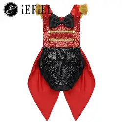 Baby GIrls Ringmaster 1st Halloween Party Costume Sequins Ruffles Romper Tailcoat with Steampunk Hat Little Magician Dress-up