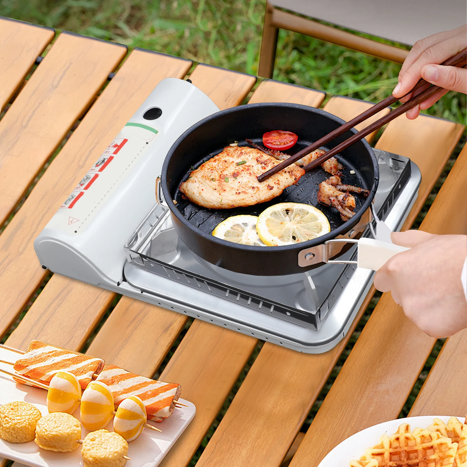 3500W BBQ-Grill Butan-Campingkocher, Tragbarer Campingkocher, Geeignet für Grillabende, Partys, Terrassen – Detail 4