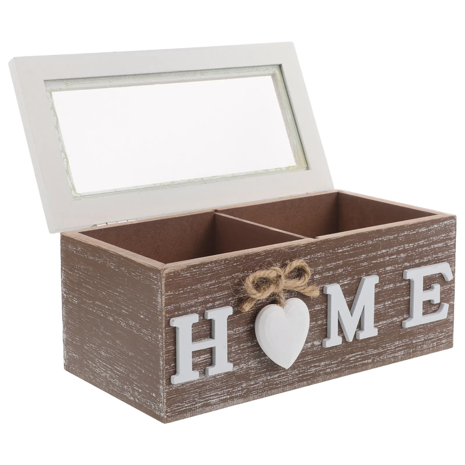 European Style Vintage Tea Chest Storage Box Wooden Material with Natural Grain Texture Retro Design Tea Bag Holder Coffee