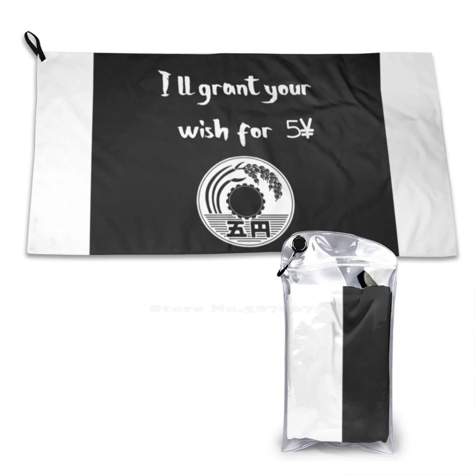 I`Ll Grant Your Wish For 5 Yen Soft Towel Quick Dry Beach Towel Noragami Yen 5 Anime Wish