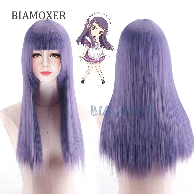 Fujiwara Zakuro Maid Dress Cosplay Wig Purple Tokyo Mew Mew Cosplay Costume Game Japanese purple Outfit all set Cosplay Costumes