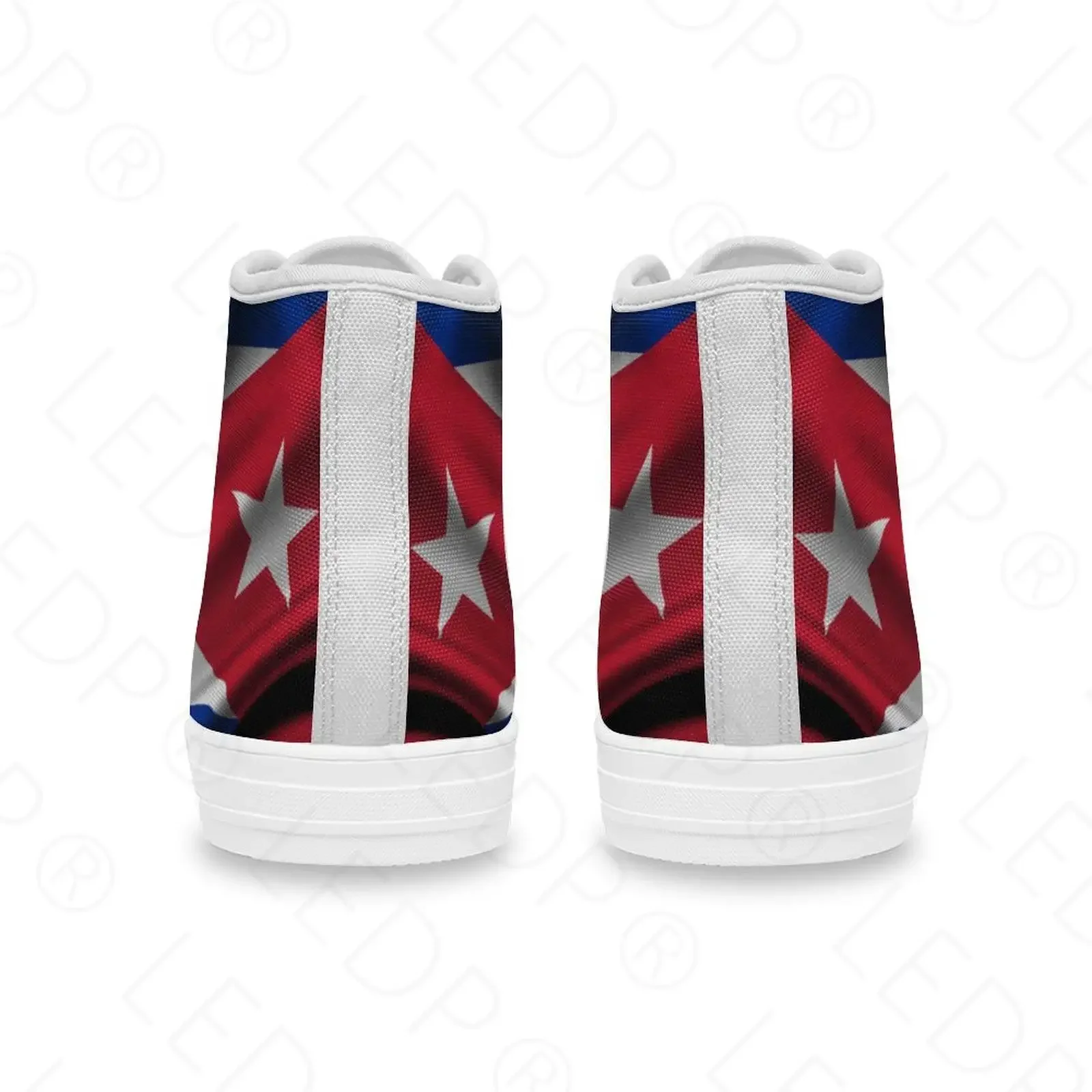 Sapato masculino e feminino com bandeira cubana de lona alta, tênis esportivo feminino, casual liso, moda luxuosa, estampa 3D, DIY, novo