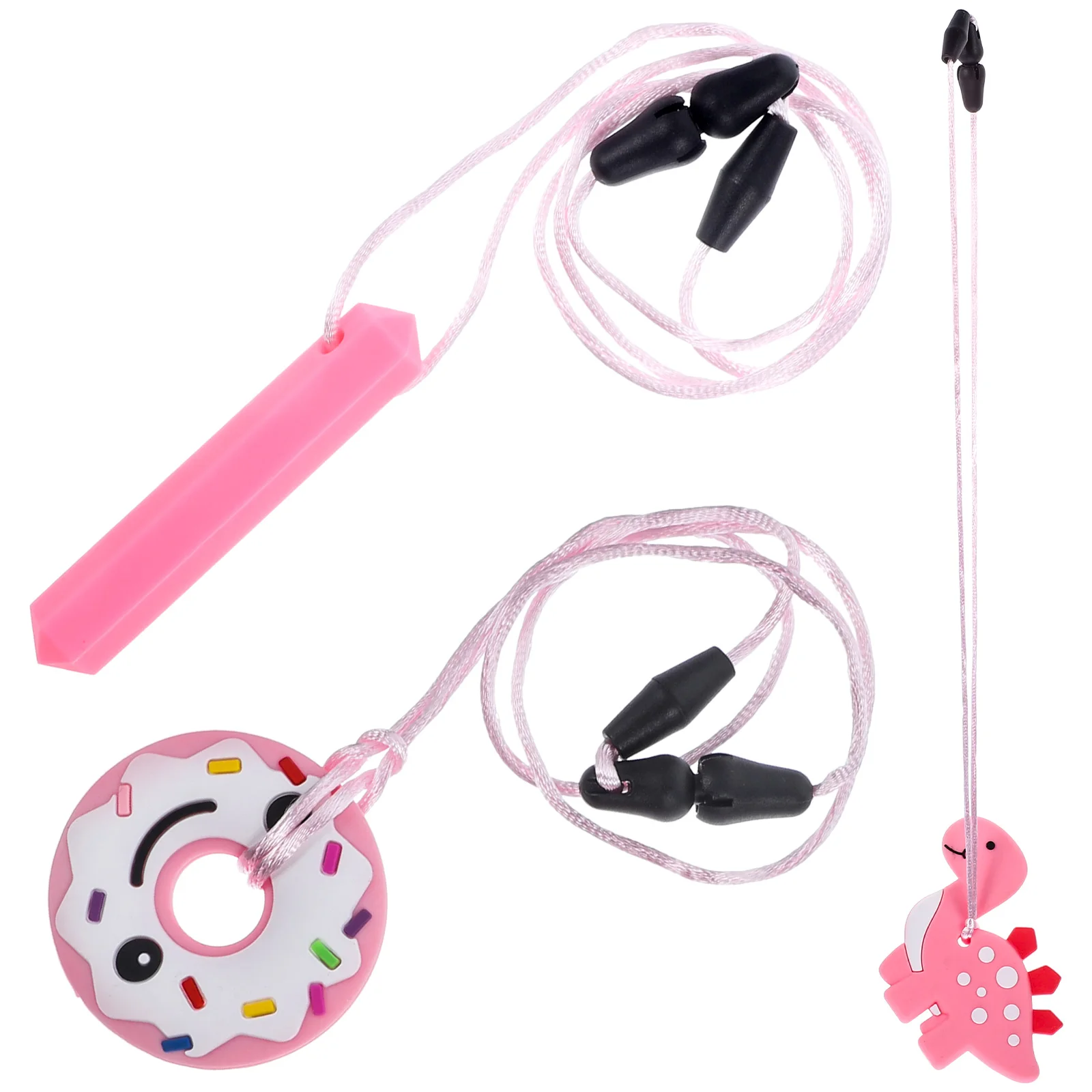 

3pcs Children's Chewing Necklace Baby Teether Silica Gel 0 6 Months Infants Teethers Durable Safe Cartoon Shape Gum Massager