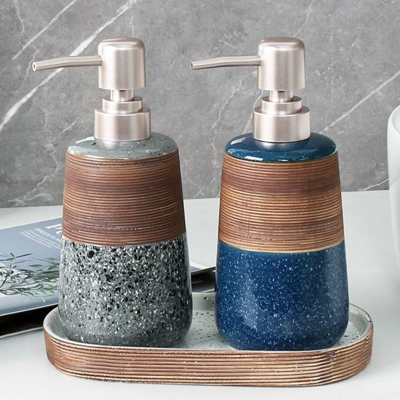 

Vintage Ceramic Lotion Bottle Bathroom Hand Sanitizer Bottle Shampoo Bottle Shower Gel Bottles Household Bathroom Supplies