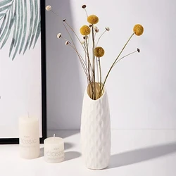 Plastic Vases Concise Imitation Ceramic Flowers Pots Wedding Home Garden Table DIY Gifts Bonsai Festival Party Courtyard Decor