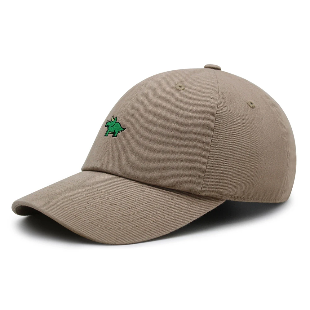 Embroidered Triceratops Baseball Cap Dinosaur Dad Hat Cotton Unisex Trucker Hat Summer