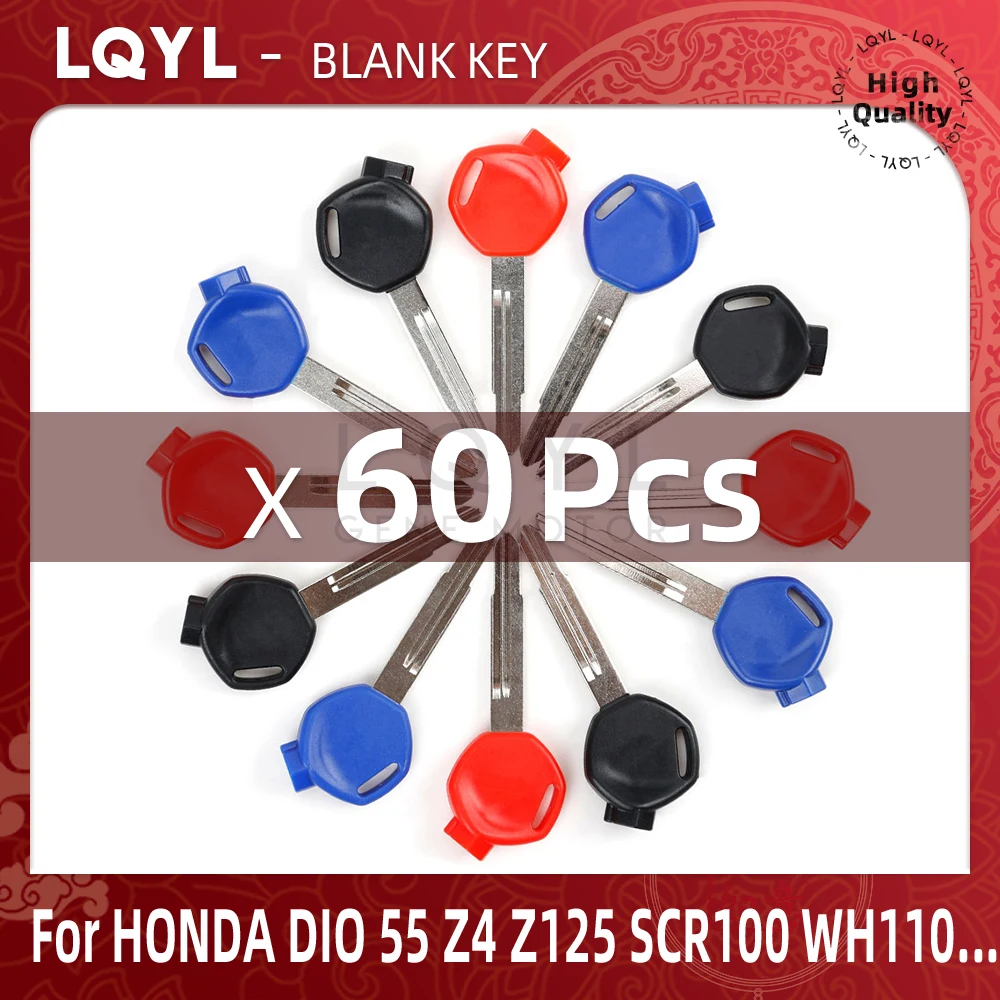 

60Pcs Blank Key Motorcycle Replace Uncut Keys For HONDA Magnet Motorcycle Anti-Theft Lock Keys DIO AF 61 62 63 TODAY 49cc