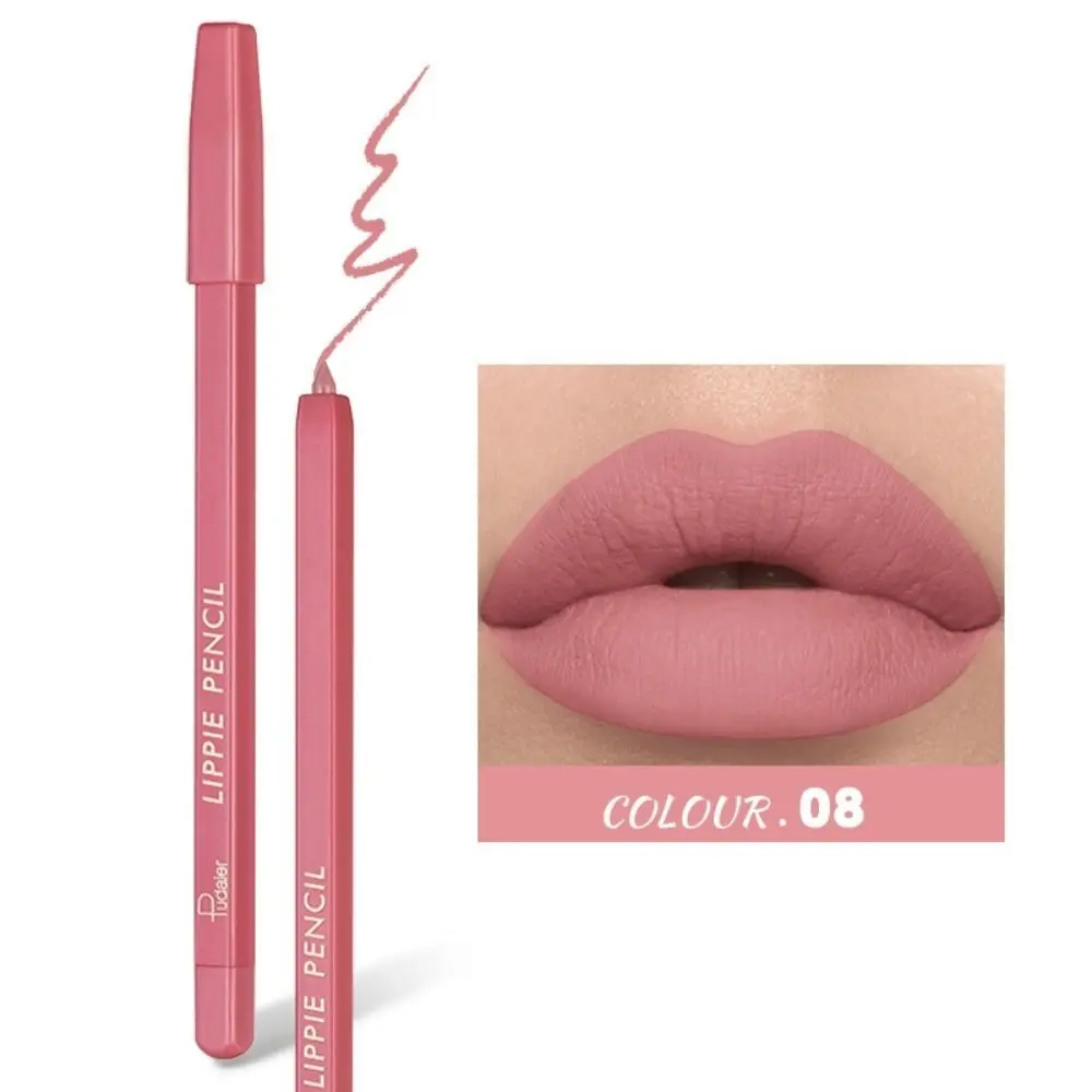 Waterproof Nude Pink Lip Liner Non-stick Cups 3D Lips Contouring Lipliner Moisturising Smooth Makeup Pen