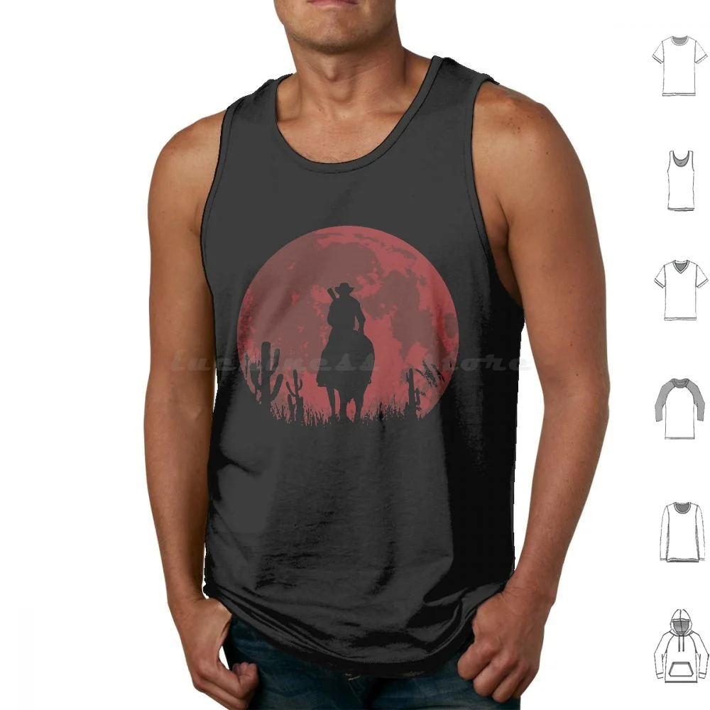 Red Moon Tank Tops Print Cotton Redemption Rdr2 Redemption 2 Arthur Morgan Rdr Dead Redemption Cowboy Popular 2 Game 2