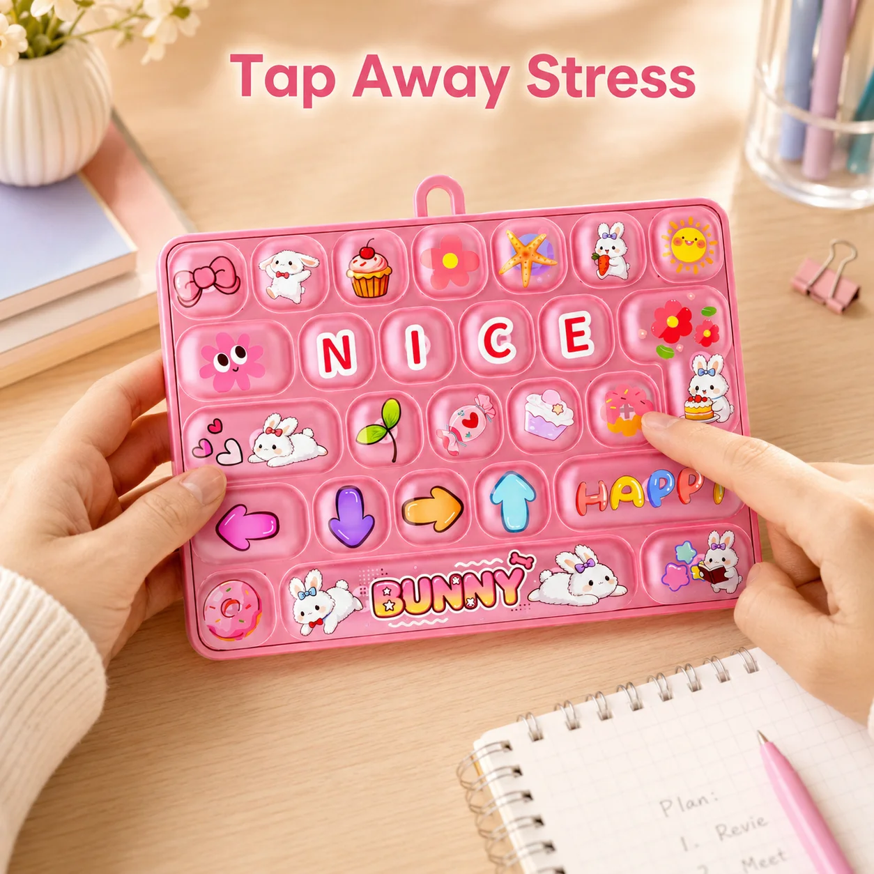 Mechanical Keyboard Keychain Fidget Toy 26 Key Pressing Switch Sound Stress Relief Desk Gadget 촉감 키보드 키링 Novelty